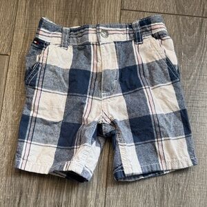 Tommy Hilfiger Navy and Cream Checkered Kids Shorts